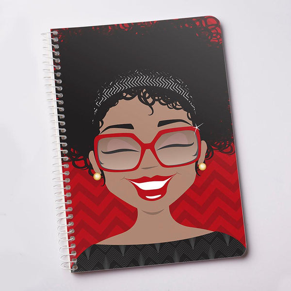 "Ms Curly Red" Spiral Notebook - TheDynaSmiles.com