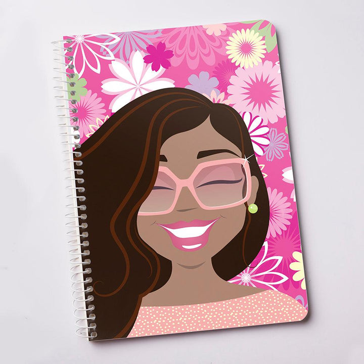 "Ms Wavy Pink" Spiral Notebook - TheDynaSmiles.com