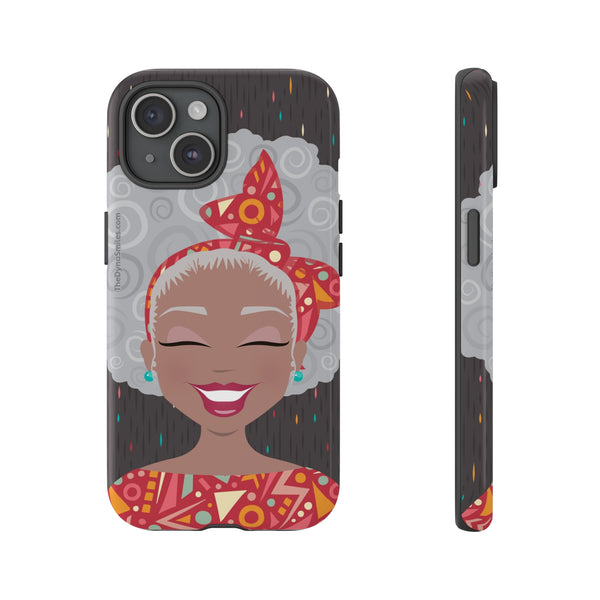 "Ms Frankie Fro" Gray, Tough Phone Case