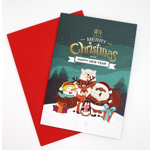 Jolly Soul Santa & The Chilly Cold Crew - Black Santa Christmas Card (1pc)
