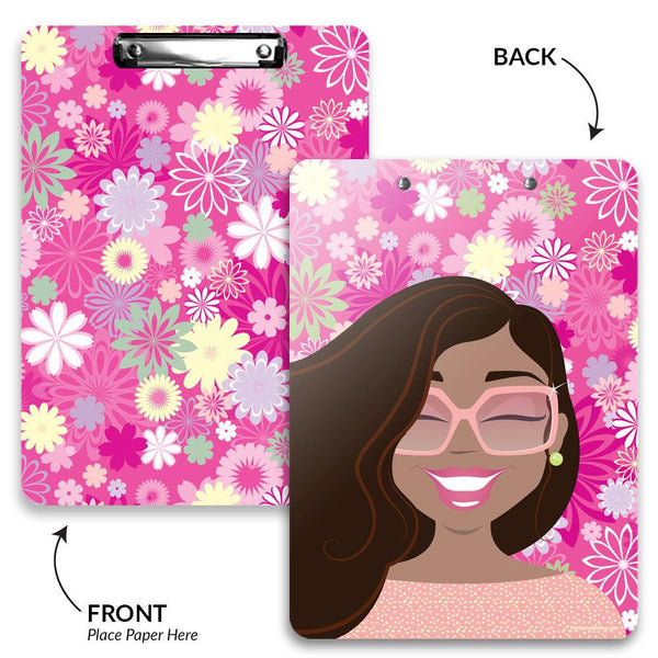 "Ms Wavy Pink" Clipboard - TheDynaSmiles.com