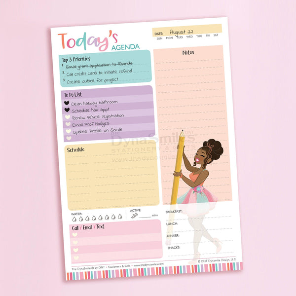 "Creamsicle Colors" 7x10 Daily Planner Pad, 50 Undated Tear Away Sheets - TheDynaSmiles.com