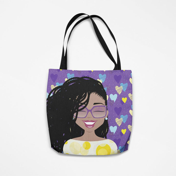 "Ms Braids Purple" Tote Bag - TheDynaSmiles.com