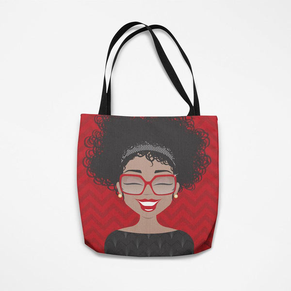 "Ms Curly Red" Tote Bag - TheDynaSmiles.com