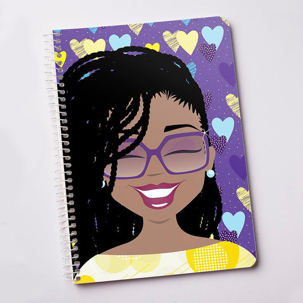 "Ms Braids Purple" Spiral Notebook - TheDynaSmiles.com