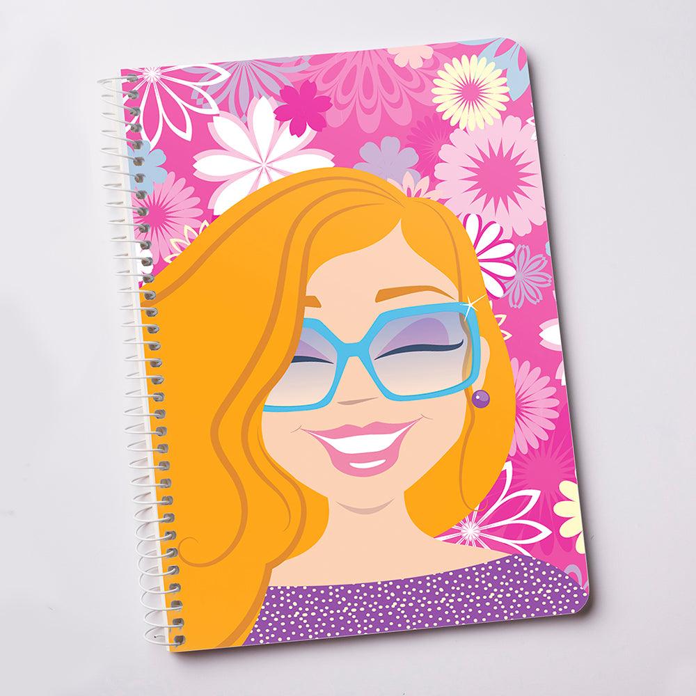 "Ms Wavy Blonde Blush" Spiral Notebook