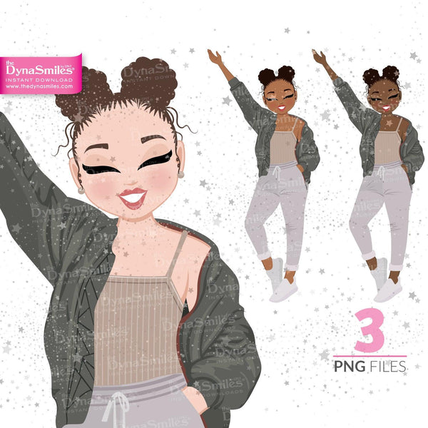 "Aubrey" Digital Doll, Black Woman Fashion Clipart - TheDynaSmiles.com