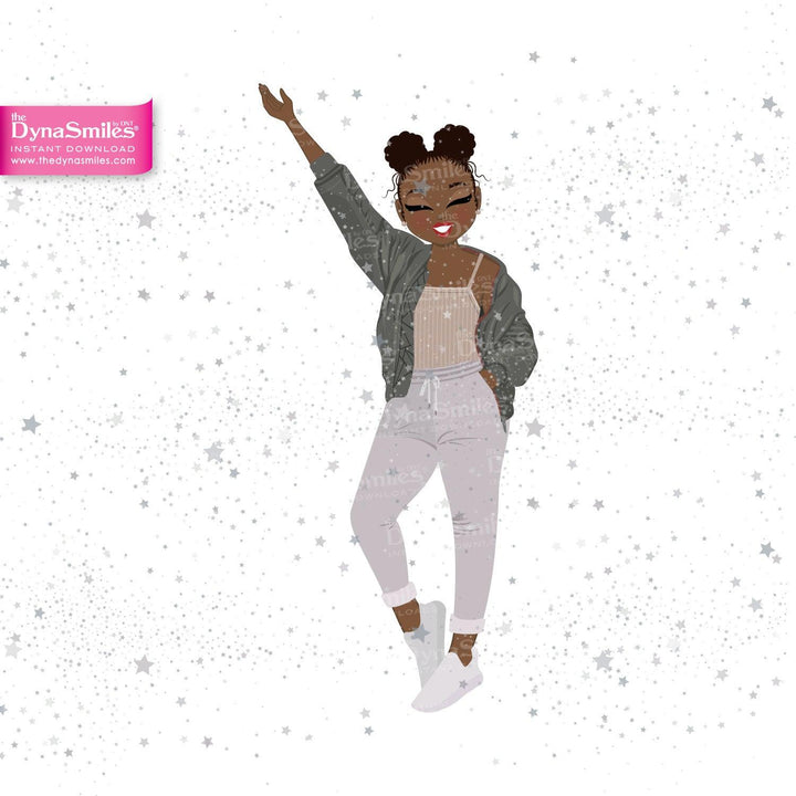 "Aubrey" Digital Doll, Black Woman Fashion Clipart - TheDynaSmiles.com