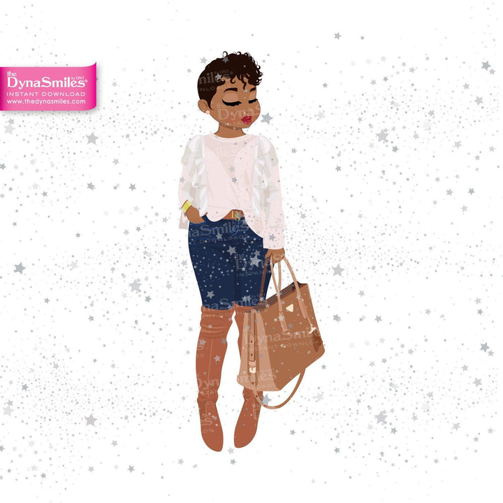 "Candace" Digital Doll, Black Woman Fashion Clipart - TheDynaSmiles.com