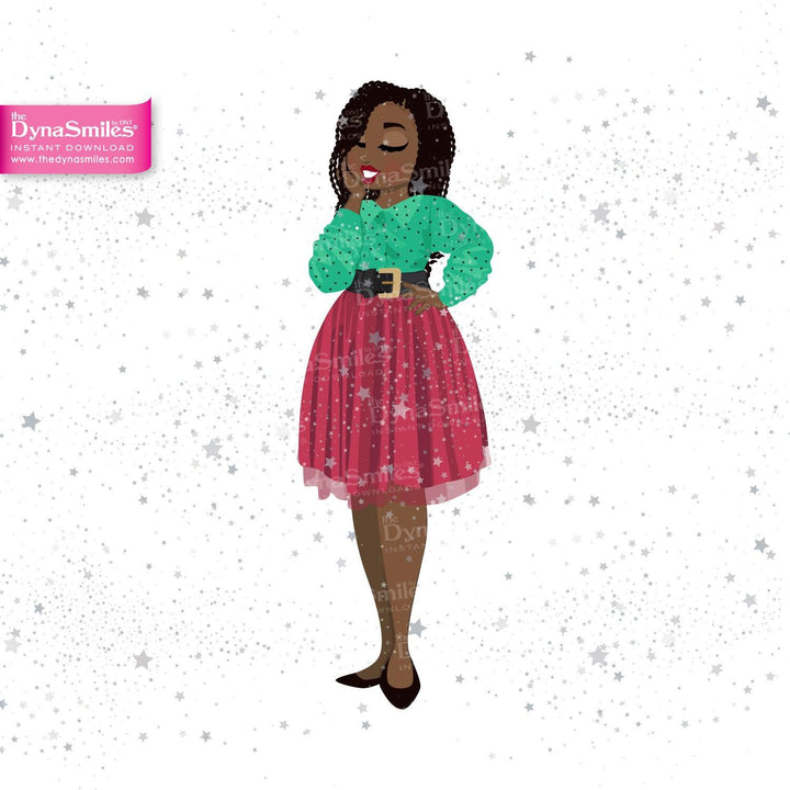 "Cassia" Digital Doll, Black Woman Fashion Clipart - TheDynaSmiles.com