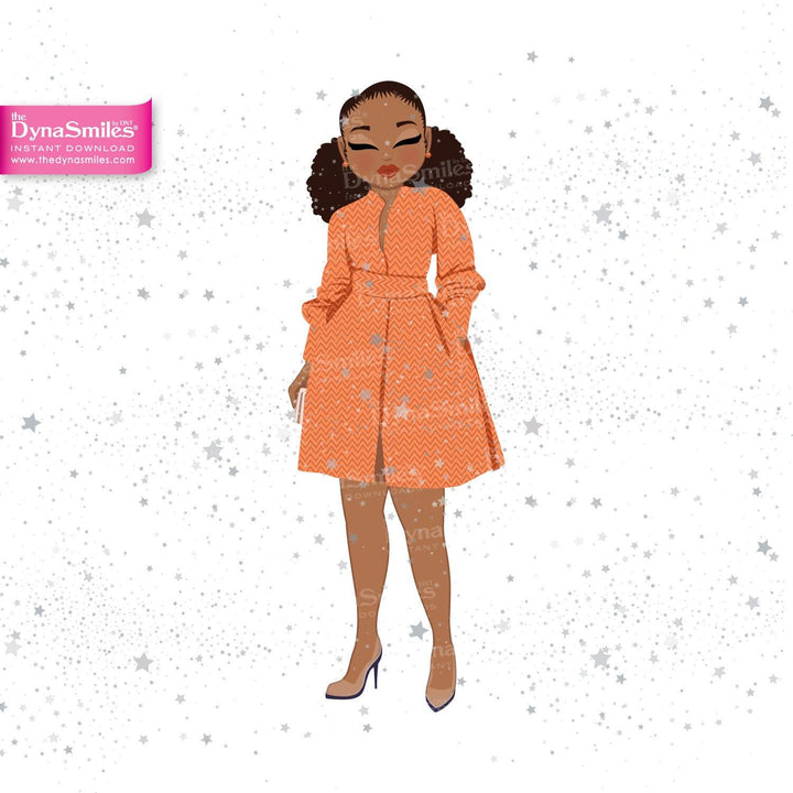 "Daraja" Digital Doll, Black Woman Fashion Clipart - TheDynaSmiles.com