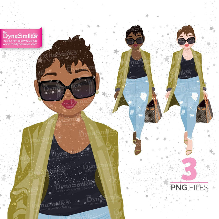 "Jada" Digital Doll, Black Woman Fashion Clipart - TheDynaSmiles.com