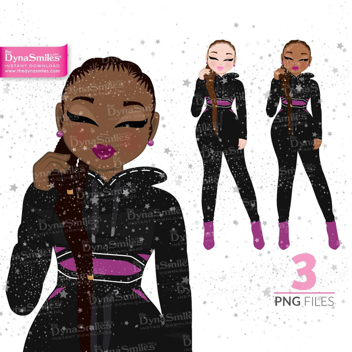 "Mika" Digital Doll, Black Woman Fashion Clipart - TheDynaSmiles.com