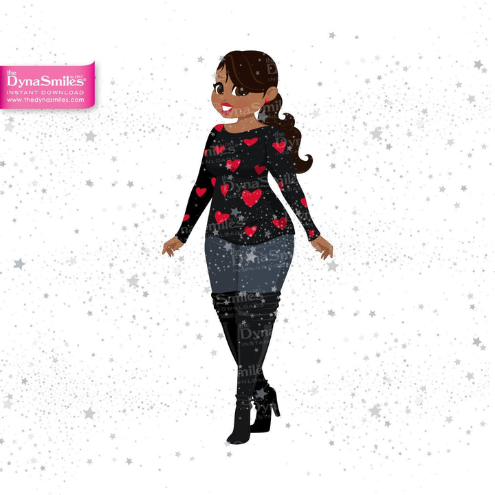 "Moriah" Digital Doll, Black Woman Fashion Clipart - TheDynaSmiles.com