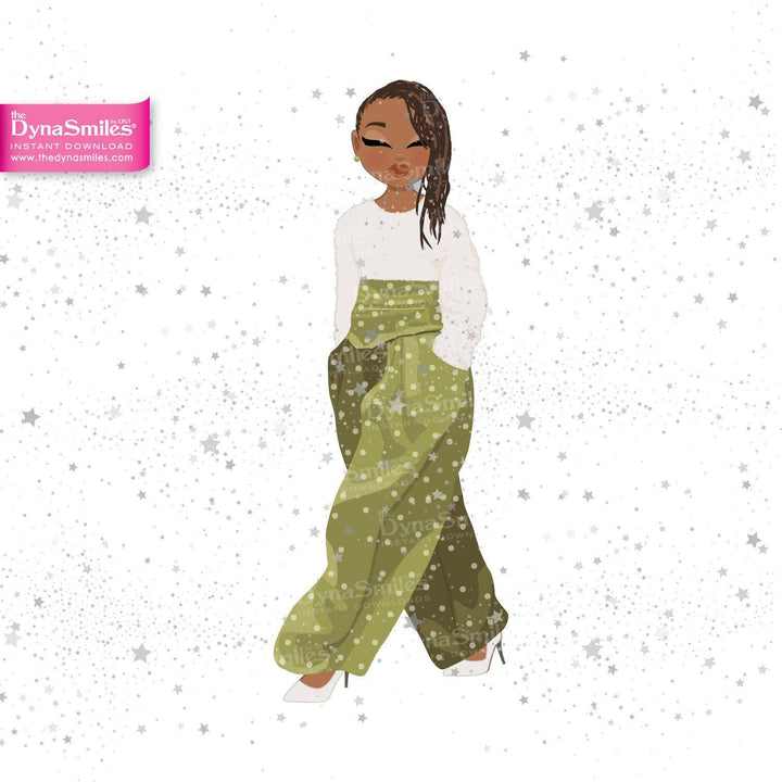"Roxie" Digital Doll, Black Woman Fashion Clipart - TheDynaSmiles.com